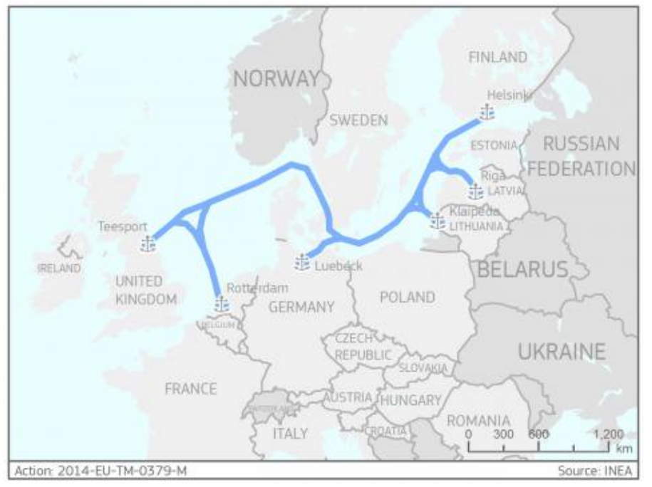 The upgraded maritime link is 100 % on the Sulphur Emission Control Area (SECA)